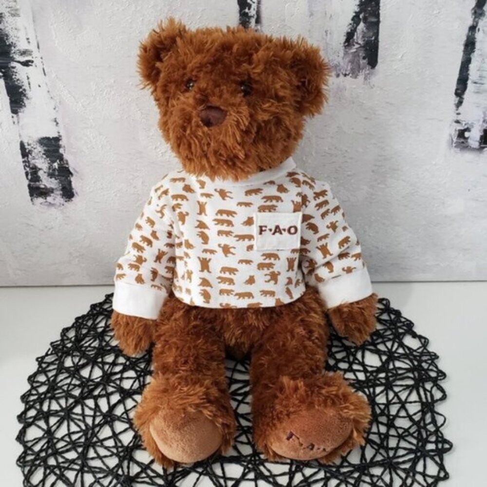 FAO Schwarz 15" Teddy Bear With FAO Shirt